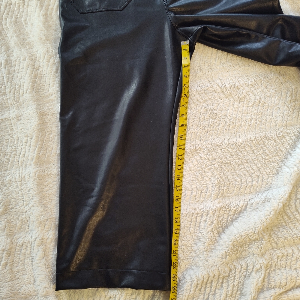 Maeve By Anthropology Black Faux Leather Pants Women's Size 32 - Picture 7 of 13